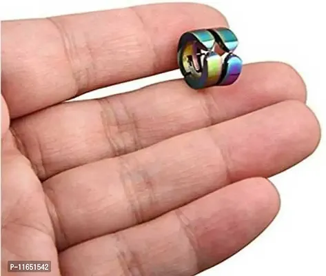 Alluring Non-Piercing Magnetic Multicoloured Stainless Steel  Studs For Men Pack Of 2-thumb2