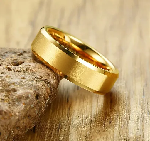 Stylish Stainless Steel Golden Ring For Men