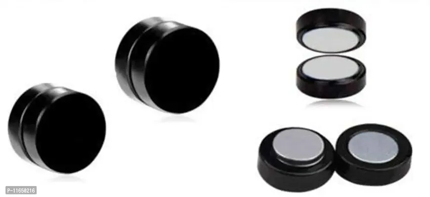 Alluring Non-Piercing Magnetic Multicoloured Stainless Steel  Studs For Men Pack Of 2-thumb3