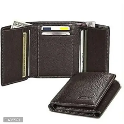 Designer Black Leatherette Textured Wallets For Men And Boys-thumb0