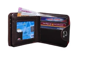 Designer Brown Leatherette Textured Wallets For Men And Boys-thumb1