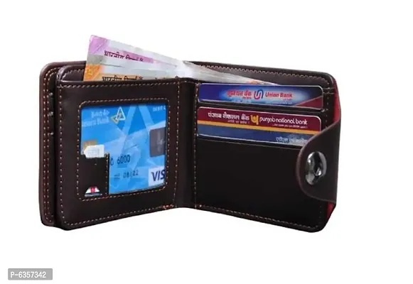Designer Brown Leatherette Textured Wallets For Men And Boys-thumb2