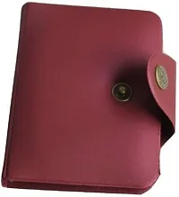 Designer Maroon Leatherette Textured Card Holder For Men And Boys-thumb2