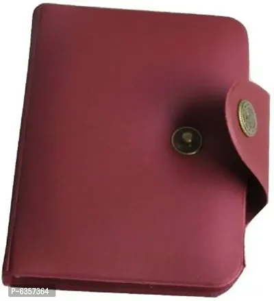 Designer Maroon Leatherette Textured Card Holder For Men And Boys-thumb3