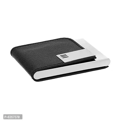 Designer Black Leatherette Textured Card Holder For Men And Boys