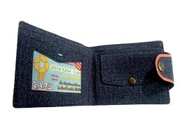 Designer Blue Leatherette Textured Wallets For Men And Boys-thumb1