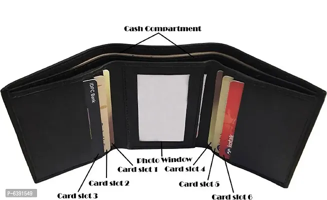 Stylish Black Leatherette Wallet For Men-thumb3