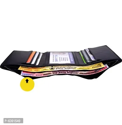 Stylish Black Leatherette Wallet For Men-thumb2
