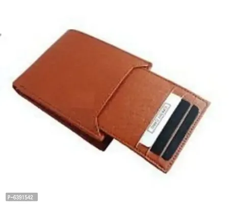 Stylish Tan Leatherette Wallet For Men-thumb0