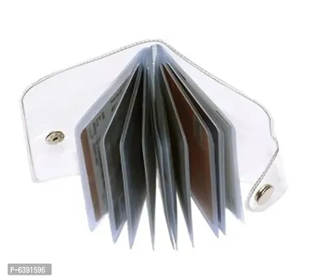 Stylish Transparent PU Leather Card Holder For Men-thumb0
