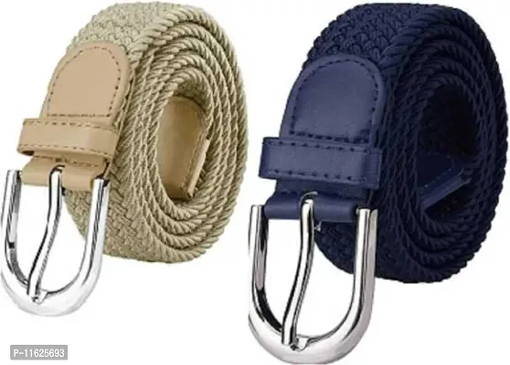 Stylish Braided Belts For Men And Women - Pack Of 2-thumb0
