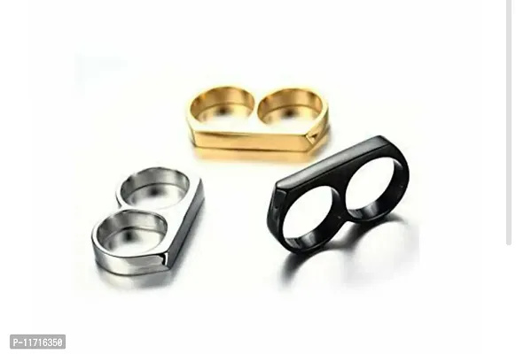 Alluring Multicoloured Stainless Steel   Rings For Men Pack Of 3