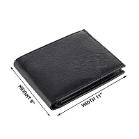 Designer Black Faux Leather Textured  Album Wallets For Men-thumb1