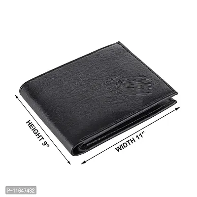 Designer Black Faux Leather Textured  Album Wallets For Men-thumb2