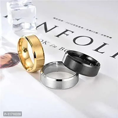 Alluring Multicoloured Stainless Steel   Rings For Men Pack Of 3