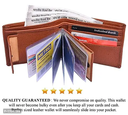 Designer Tan Artificial Leather Textured Album Wallets For Men