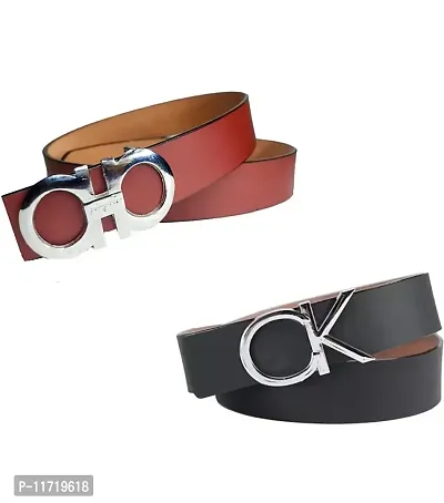 Stylish Fancy Faux Leather Solid Belts For Men