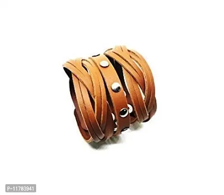 Boy s/Men s Leatherite Broad Metal Width Gym Style Solid Wrist Band Bracelet Cuff