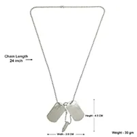 Dog Tag Pendant with Chain   Bullet for Men and Women-thumb1