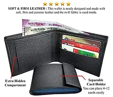 Designer PU Textured Branded Wallet With Card Holder- Pack Of 2 For Men-thumb1