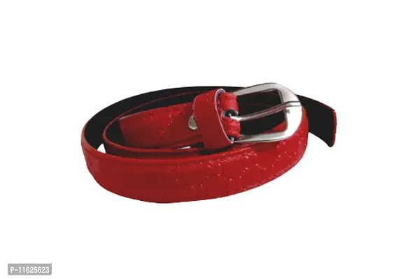 Attractive Faux Leather Red Belt For Women And Girls