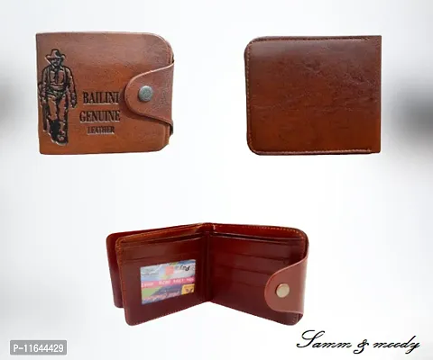 Designer Tan PU Textured Branded Wallet With Card Holder For Men