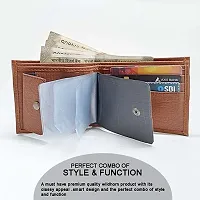 Designer Tan Artificial Leather Textured Album Wallets For Men-thumb1