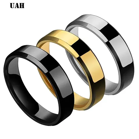 Alluring Stainless Rings For Men Pack Of 3