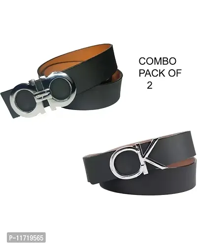 Stylish Fancy Faux Leather Solid Belts For Men-thumb0