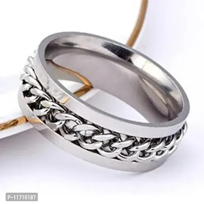 Alluring Silver Stainless Steel   Rings For Men-thumb0