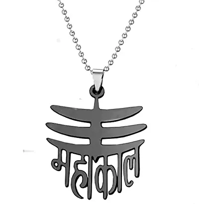 Stainless Religious Mahakal Locket With Chain For Men Women