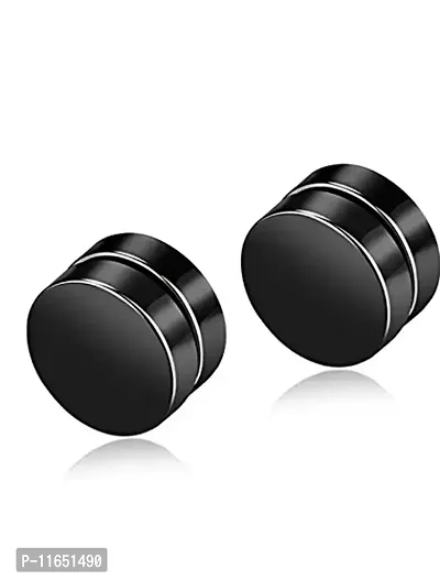 Alluring Non-Piercing Magnetic Black Stainless Steel  Studs For Men-thumb0