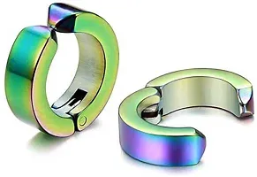 Alluring Non-Piercing Magnetic Multicoloured Stainless Steel  Studs For Men Pack Of 2-thumb2