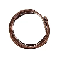 Boy s/Men s Leatherite Broad Metal Width Gym Style Solid Wrist Band Bracelet Cuff-thumb2