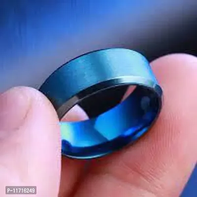 Alluring Blue Stainless Steel   Rings For Men