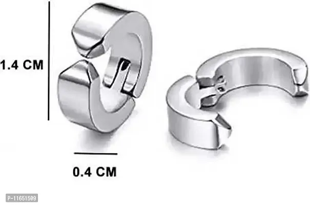 Alluring Non-Piercing Magnetic Silver Stainless Steel  Studs For Men-thumb2