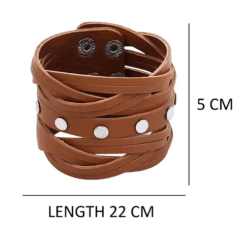 Boy s/Men s Leatherite Broad Metal Width Gym Style Solid Wrist Band Bracelet Cuff