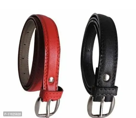 Elegant Faux Leather Party-Wear Belts For Women And Girls-Pack Of 2