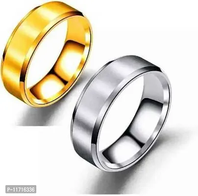 Alluring Multicoloured Stainless Steel   Rings For Men Pack Of 2-thumb0