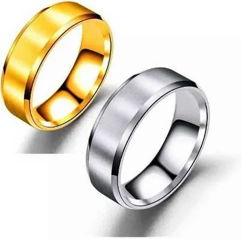 Alluring Stainless Rings For Men Pack Of 2