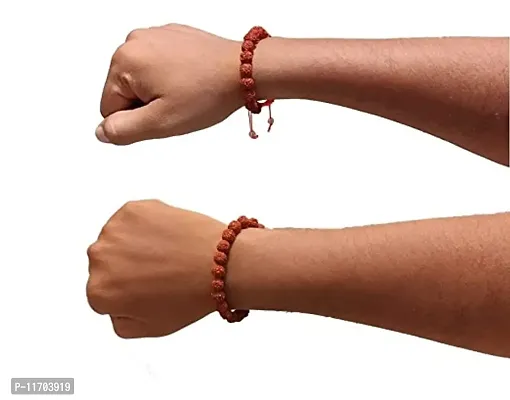 Rudraksha Wrist Mala/Bracelet With Paanch Mukhi 5 Faces For Men/Women-thumb2