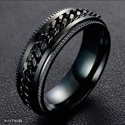 Alluring Black Stainless Steel   Rings For Men-thumb0