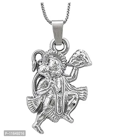 Sterling Silver God Hanuman Pendant With Chain for Men   Women&nbsp;