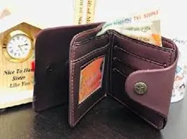 Designer Brown PU Textured Branded Wallet With Card Holder For Men-thumb1