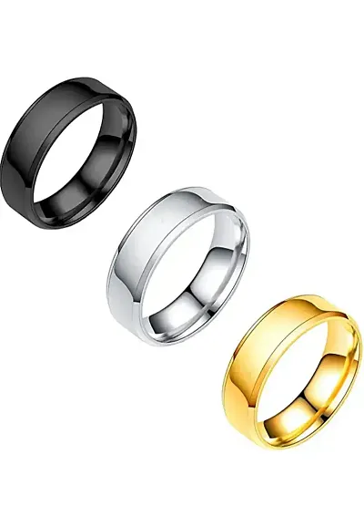 Alluring Stainless Rings For Men Pack Of 3