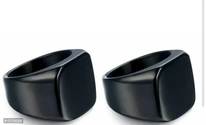 Alluring Multicoloured Stainless Steel   Rings For Men Pack Of 2