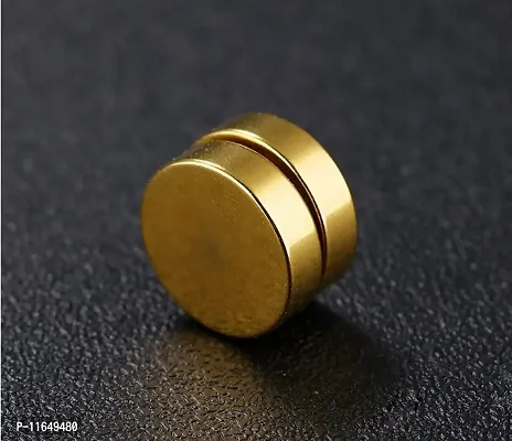 Alluring Non-Piercing Magnetic Golden Stainless Steel  Studs For Men-thumb0