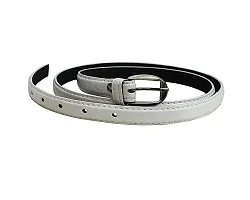 Attractive Faux Leather White Belt For Women And Girls-thumb1