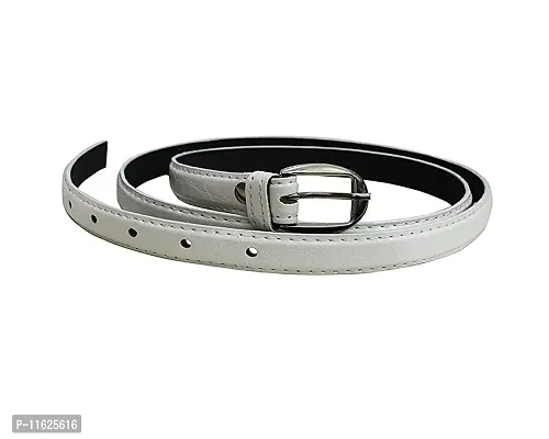 Attractive Faux Leather White Belt For Women And Girls-thumb2