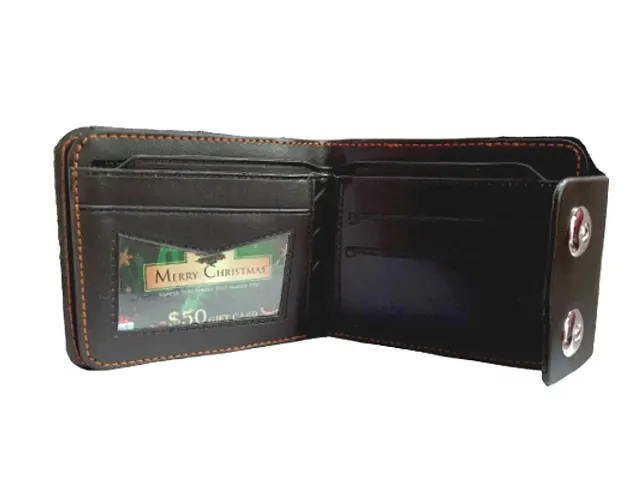 Designer PU Textured Branded Wallet With Double Magnets For Men